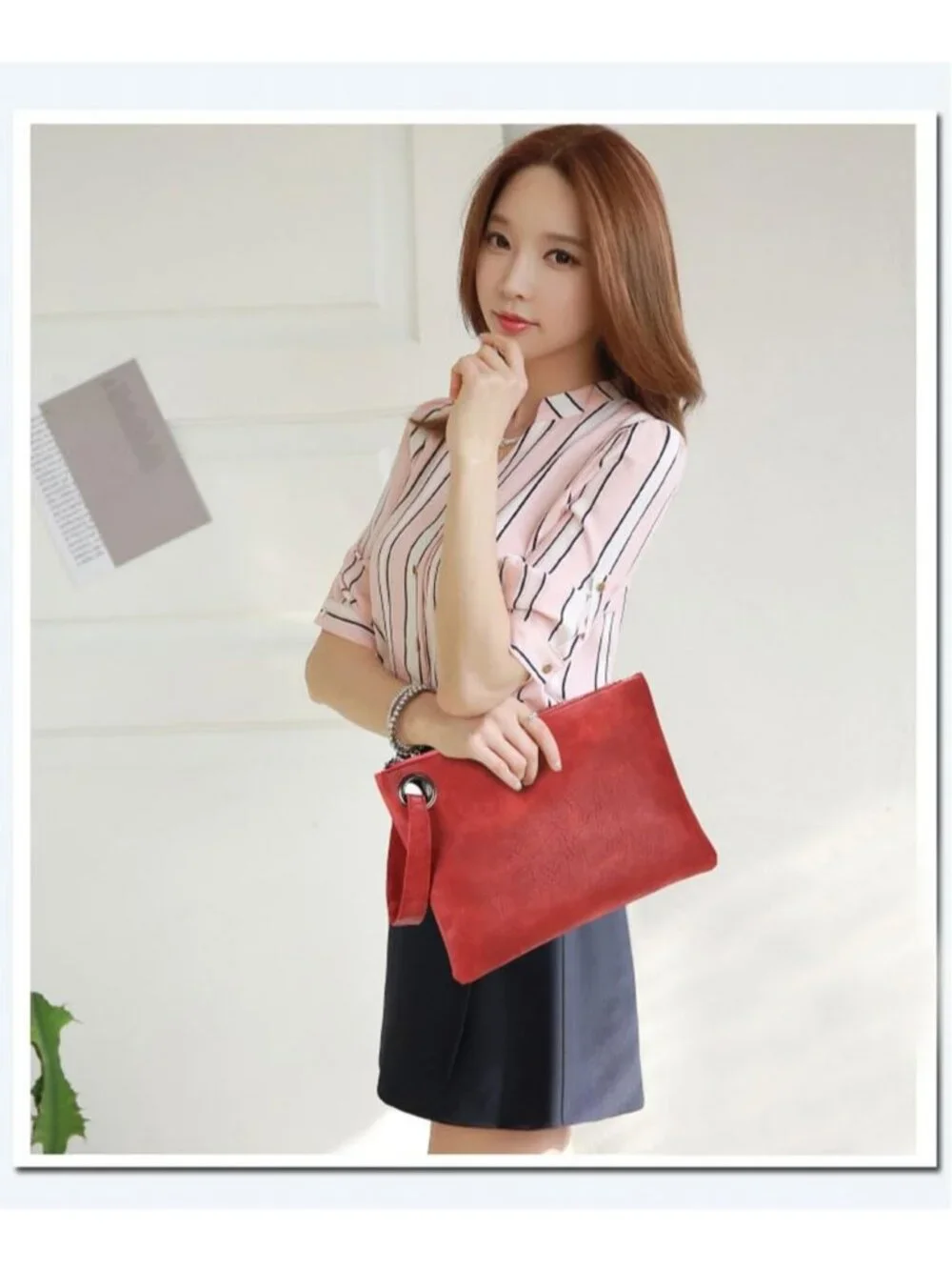 Women's Deep Blue Evening Clutch Purse Envelope Zipper Handbag Shoulder Bag